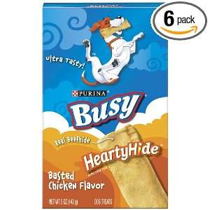 Busy Heartyhide Chicken Dog Treat, 5 Ounce (Pack of 6):  