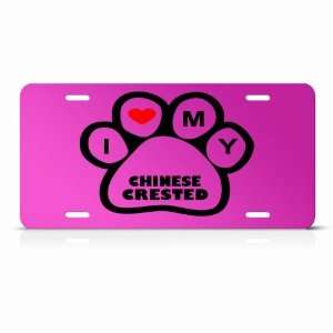  Chinese Crested Dog Dogs Pink Novelty Animal Metal License 