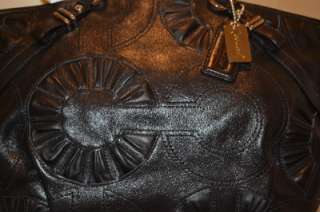   16356 Madison Embellished Leather Sophia Black Satchel Bag NEW  