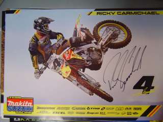 Ricky Carmichael signed Supercross poster Suzuki GOAT  