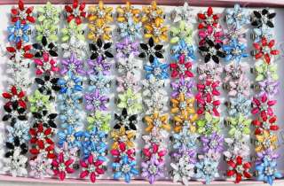   50pcs colorful flower resin rhinestone womens Fashion rings  