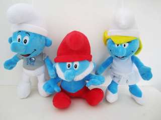 Smurfs 3D Movie Character Plush Toy Papa, Clumsy, Smurfette Soft Smurf 