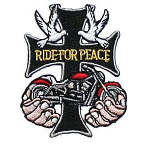   For Peace Motorcycle Biker Embroidered Iron On Patch: Everything Else