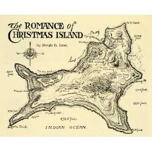  1901 Print Christmas Island Australia Map Topography 