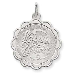  Sterling Silver Happy Birthday Disc Charm Jewelry