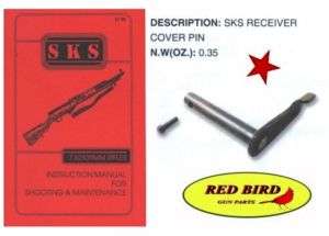 SKS Rifle SCOPE MOUNT/DUST COVER PIN & SKS MANUAL New  