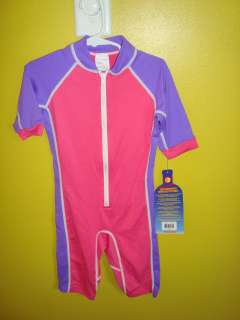 Sun Skinz Surf Rash Guard SPF 100 Swimwear Girls Wetsuit Neon Pink 
