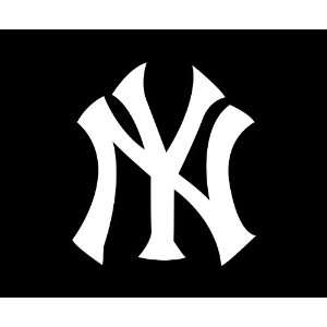   New York Yankees SMALL 3 WHITE vinyl decal sticker: Office Products