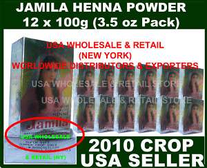 12X100g Jamila Henna Powder Skin & Hair Color 2010 CROP  