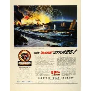  1945 Ad Electric Boat Co NY EBCO Gato class Submarines Warship USS 