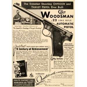  1937 Ad Colt Woodsman .22 Long Rifle Automatic Pistol 
