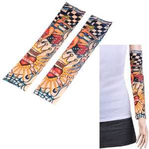 Tattoo Sleeves   Crowned Heart & Skull Tattoo Sleeves (Pair), One Size 