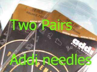 Free S&H 2 Pairs ADDI Premium Circular Knitting Needle