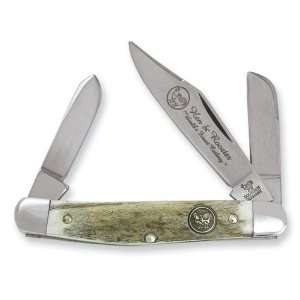  Hen and Rooster Deer Stag Stockman Knife: Jewelry