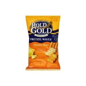 Rold Gold Pretzel Waves Pretzel Snacks, Cheddar Blend, 7 oz, (pack of 