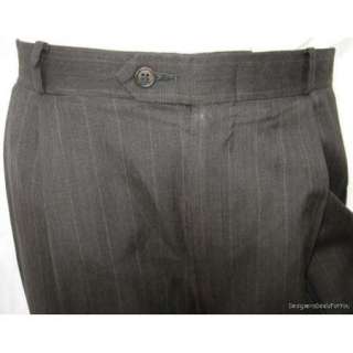 John Clarendon $495 Men’s Suit 46 R 46R Charcoal Pinstripe Business 
