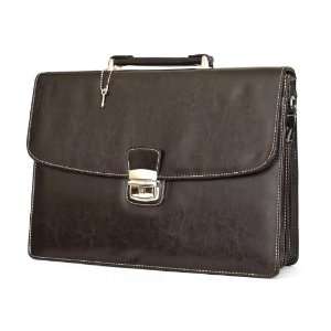   Business Briefcase Messenger Bag Single Clip (Brown): Office Products
