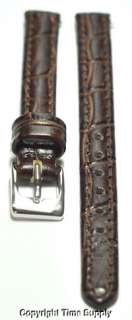 mm BROWN LEATHER WATCH BAND CROCO WITH SPRING BARS  