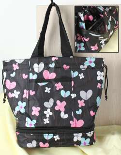 Black bloom stretch lunch handbag tote new everyday bag  
