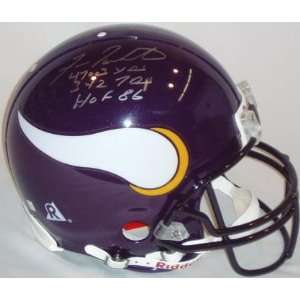 Fran Tarkenton Autographed Helmet   Authentic with 47,003 Yds, 342 TDs 