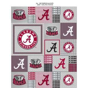 College University of Alabama Crimson Tide Grey Patchwork Print Fleece 