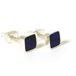   INFERNO 925 Silver Purple Paua Shell Stud Earrings: Inferno: Jewelry