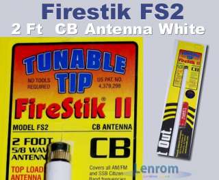 Firestik II CB Antenna FS2 W 2 foot tunable tip White  
