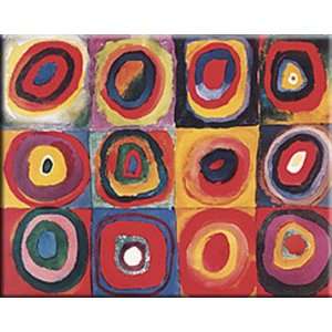   28x22 Color Study   Squares with Concentric Rings