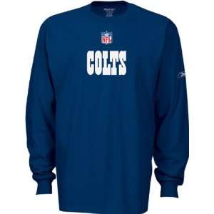   Colts Blue 2007 Sideline Official Wordmark Long Sleeve T Shirt: Sports