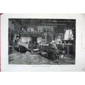    1881 Fishermans Cottage Isle Man Women Children Art