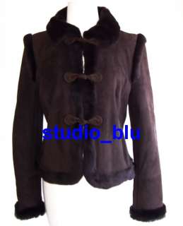 VALENTINO Lambskin Suede Shearling Fur Jacket Coat 8  