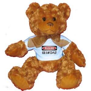   : GOD IS MY CO PILOT Plush Teddy Bear with BLUE T Shirt: Toys & Games