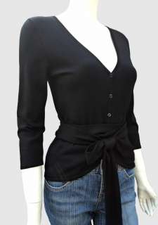 NWT Slim Fit 3/4 Sleeve Long Belt Silk Cardigan Sweater  