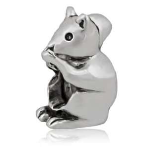 Soufeel Lovely Rat Eating Shape Silver Plated Style European Charm 