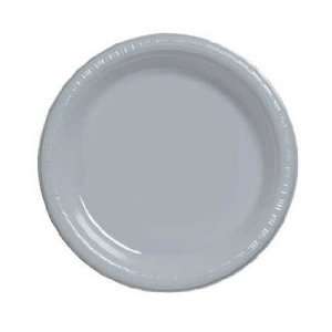  Shimmering Silver 7 Plastic Plate   50 Ct Pk Health 
