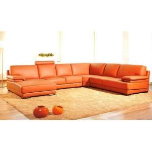   2227 Orange Contemporary Orange Sectional Sofa