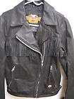 Harley Davidson Heavy Duty Leather Jacket Conchos Fringe S/M  