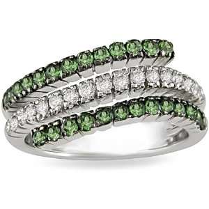  18k Gold Green Garnet and 1/3ct TDW Diamond Ring Jewelry