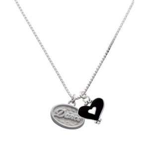  Dance   Oval Seal and Black Heart Charm Necklace: Jewelry