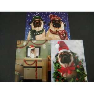  Pug Holiday Assortment Christmas Cards (3 Designs) Box of 