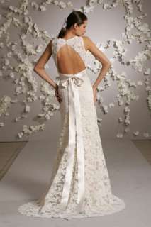 New Ivory Lace A Line Wedding Dresses Custom Size 2 38  