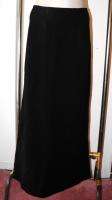 ELLEN TRACY LINDA ALLARD Skirt Sz 16 Black Wool Stretch Long Straight 