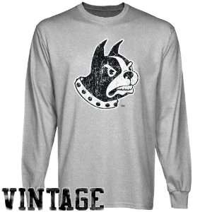  NCAA Wofford Terriers Ash Distressed Logo Vintage Long 