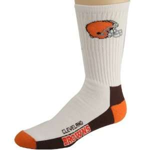  Cleveland Browns White Team Logo Tall Woven Sock: Sports 
