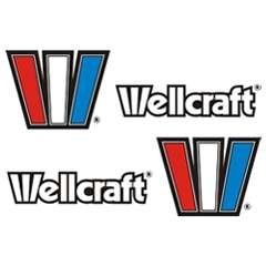 Wellcraft decals set with W logo and Wellcraft letters stickers kit 
