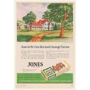  1961 Jones Dairy Farm Sausage Original Farmhouse Print Ad 