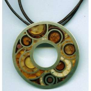 Amber Pendant, BSS003, Moons and Crescents of Honey, Butterscotch and 