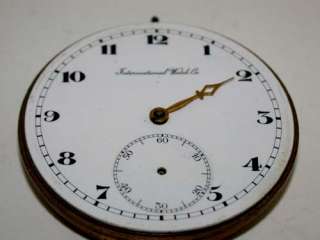 International Watch Company Pocket Watch Movement Complete Less Hands 