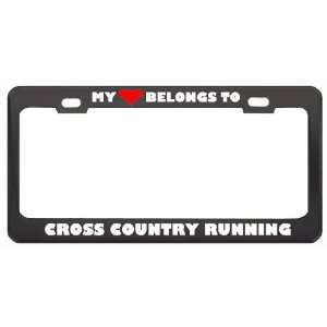 My Heart Belongs To Cross Country Running Hobby Sport Metal License 