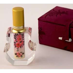   Painting Crystal Perfume Bottle Collectible with Atomizer   Fall SALE